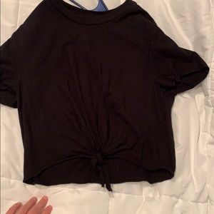 Topshop tied black shirt